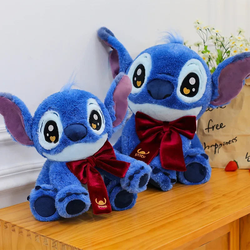 25/65CM Disney Lilo & Stitch Plush Doll Cartoon Toy Cute Anime Stuffed Kawaii Red Bow Stich Soft Plushie Kids Birthday Gifts