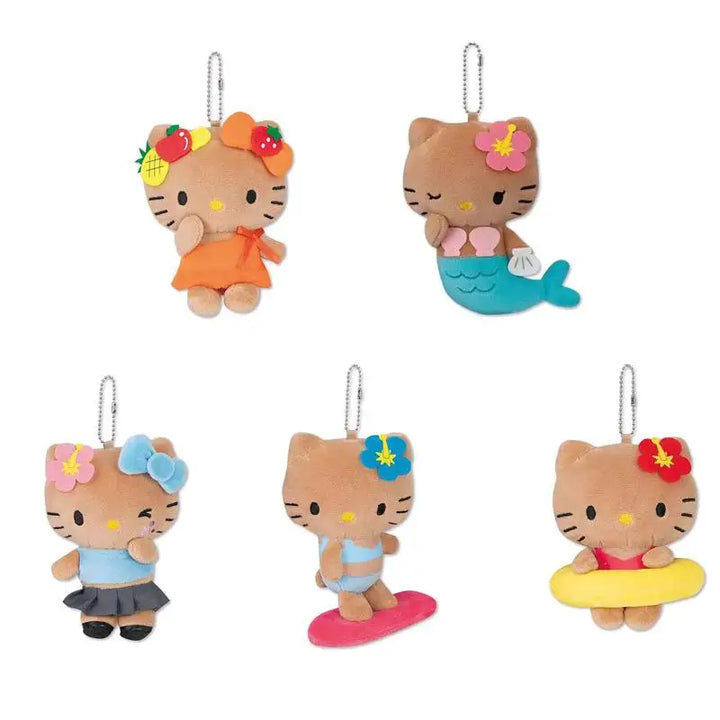 Kawaii Sanrio Hello Kitty Cartoon Creative Kt Mermaid Surfboard Plush Toys Backpack Pendant Accessories Keychain Birthday Gifts