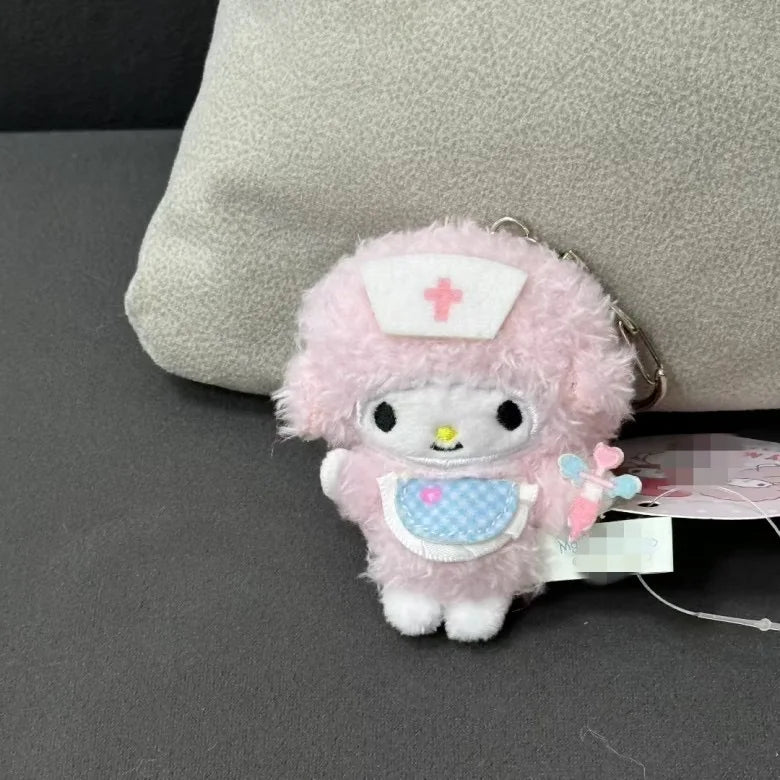 NEW Ctue My Melody Plushies My Sweet Piano Plush Keychain Sweet bowknot nurse Sanrio Piano Sheep Plush doll Keyring Bag Pendant