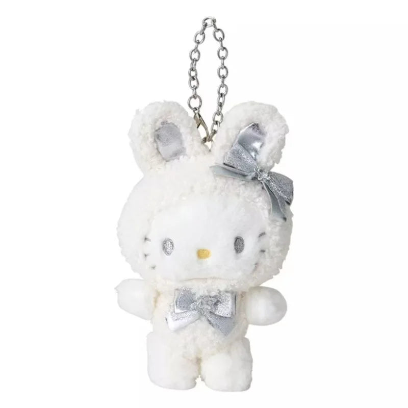 Sanrio Kuromi My Melody Kawaii Cartoon Hello Kitty Keychain Plush Toy Cinnamoroll Backpack Pendant Decoration Girl Birthday Gift