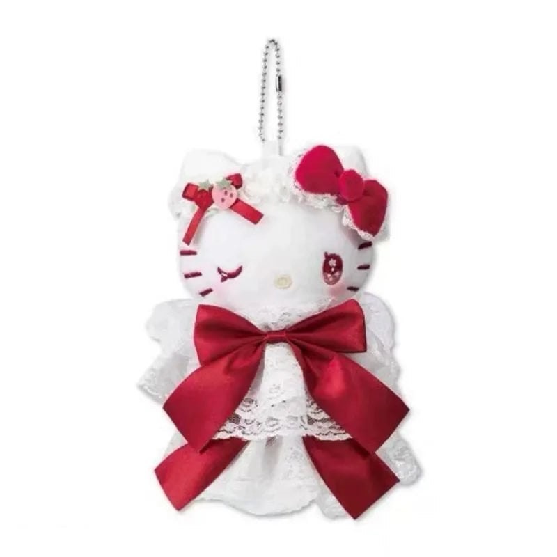 Kawaii Sanrio Hello Kitty Long Leg Dress Up Kimono Little Bear Plush Toys Keychain Cute Cartoon Backpack Pendant Decoration Gift