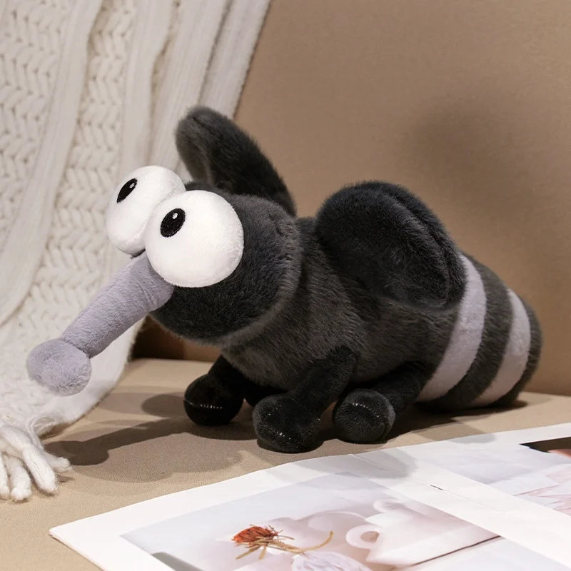 Cartoon Mosquito Plush Toys WIth 3D Big Eyes Stuffed Realistic Insects Annoying Bugs Soft Dolls Keychain Fun Gifts Birthday