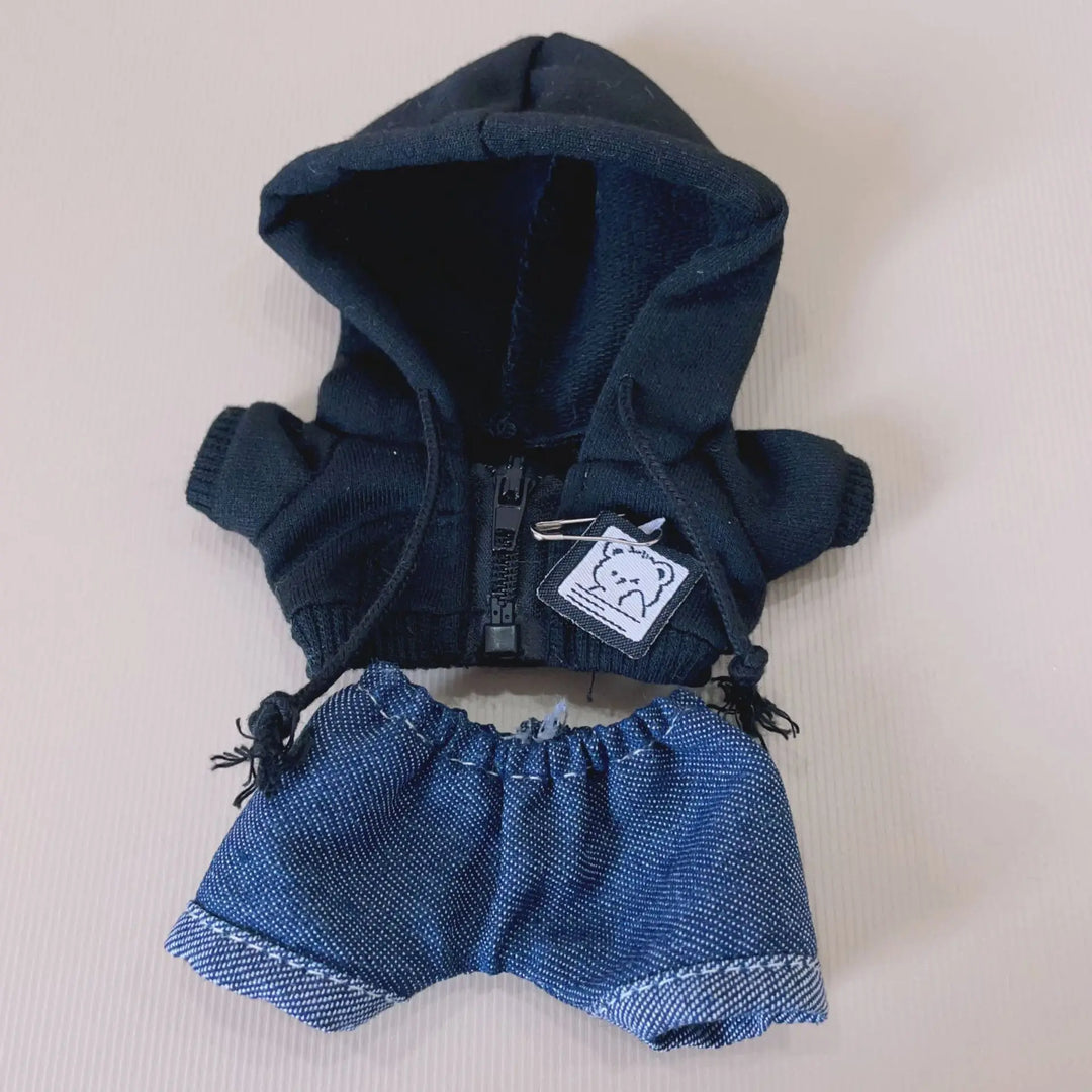 15cm/17cm Labubu Doll Clothes Sitting Party 1st 2nd Generation Outfit White Black Bear Hoodie DIY Gifts
