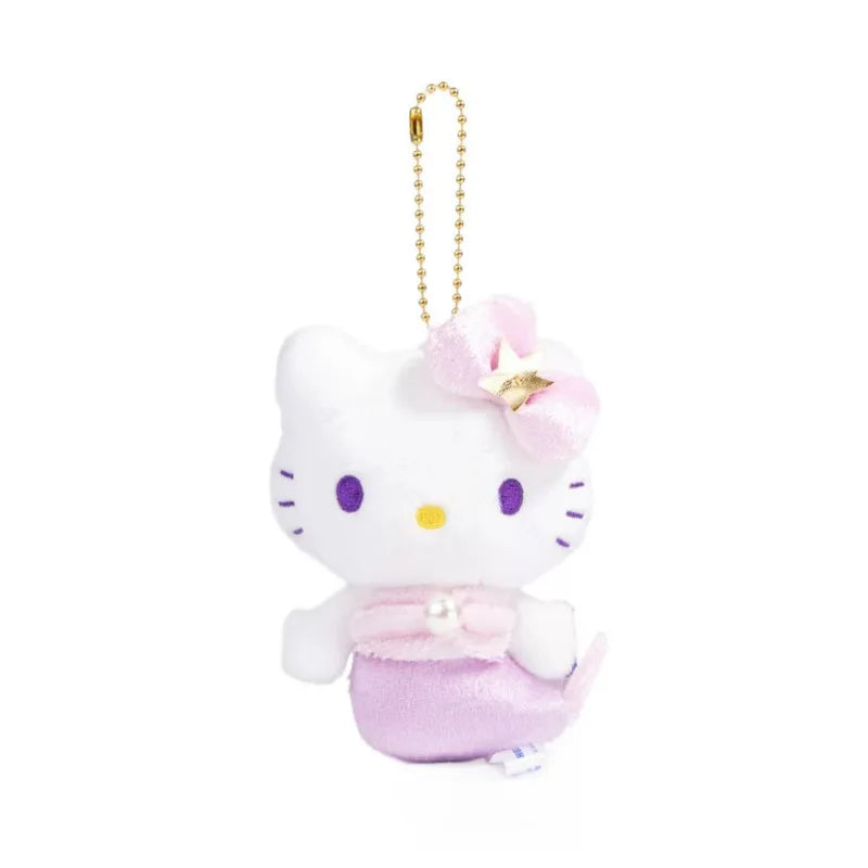 Kawaii Sanrio Hello Kitty 50Th Anniversary Mermaid Rainbow Plush Toys Backpack Pendant Accessories Keychain Doll Christmas Gift