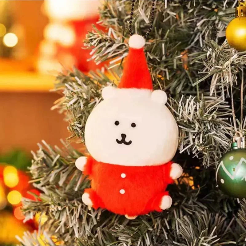 Joke Bear Anime Plush Keychain kawaii Polar bear Plush Doll Christmas dress up Self Deprecating bear Plush Toy Bag Pendant Gift
