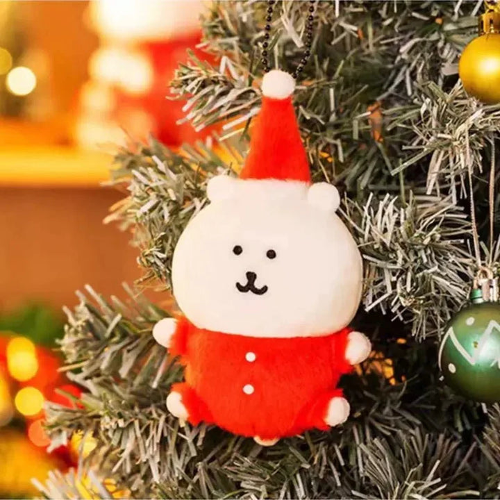 Joke Bear Anime Plush Keychain kawaii Polar bear Plush Doll Christmas dress up Self Deprecating bear Plush Toy Bag Pendant Gift