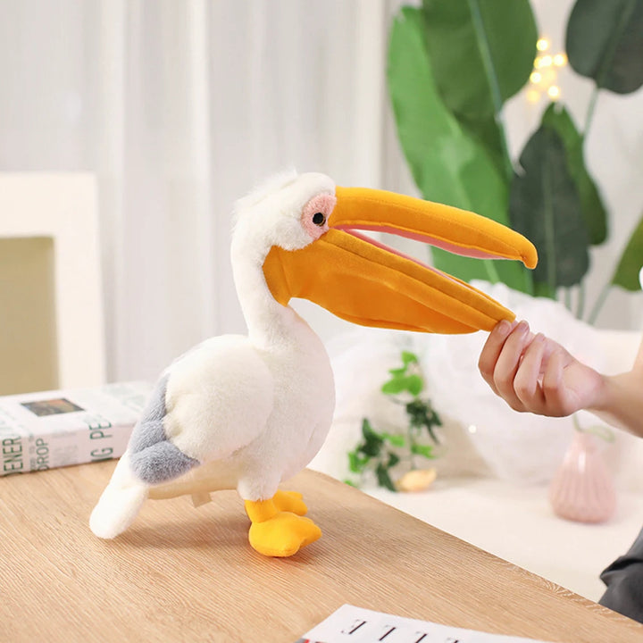 Cartoon Pelican Plush Toys Realistic White Pelican Stuffed Bird Animal Soft Dolls Promotional Cheap Christmas Birthday Gifts