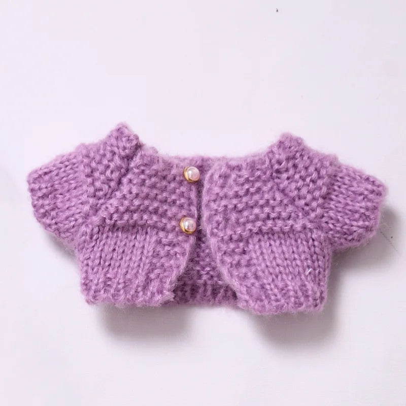 Labubu Doll Clothes Polka Dot Dress15/17cm Plush Doll'S Clothes Labubu I II Idol Dolls Sitting Party Accessories