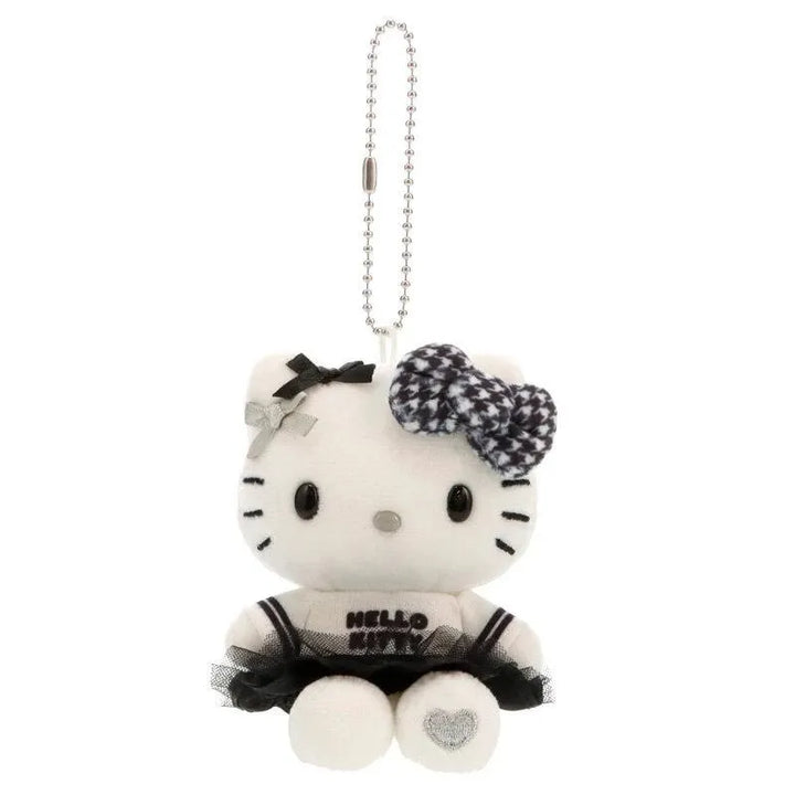 Kawaii Sanrio My Melody Hello Kitty Cartoon Plush Toys Black and White Keychain Backpack Pendant Decoration Girl Birthday Gift