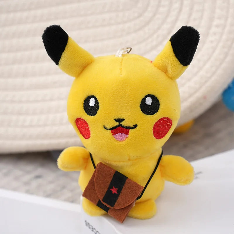 Pokemon Pikachu Plush Keychain Cartoon Cute Doll Key Fashion Couple Bag Charm Key Chain Car Pendant Pikachu Plushie Toy Kid Gift
