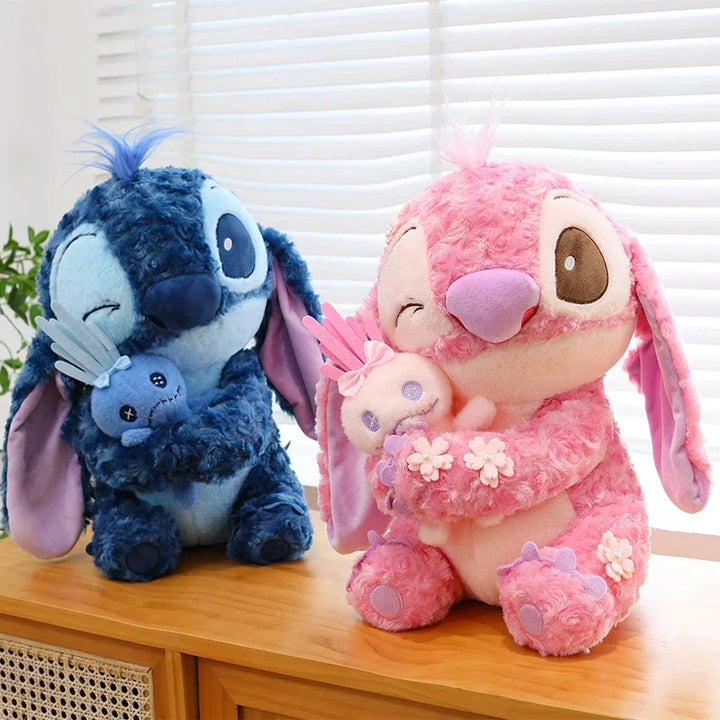 30/85cm Lilo and Stitch Disney Plush Toys Pink Kawaii Scrump Anime Cartoon Plushie Sakura Stich Dolls Soft Stuffed Gift for Kids