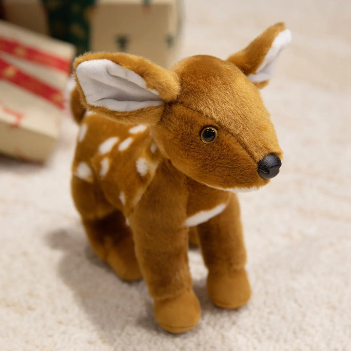 7 Inch Realistic Forest Animal Cheetah Plush Toys Grey Donkey Stuffed Toys Lifelike Sika Deer Soft Plushie Tiger Zoo Souvenir