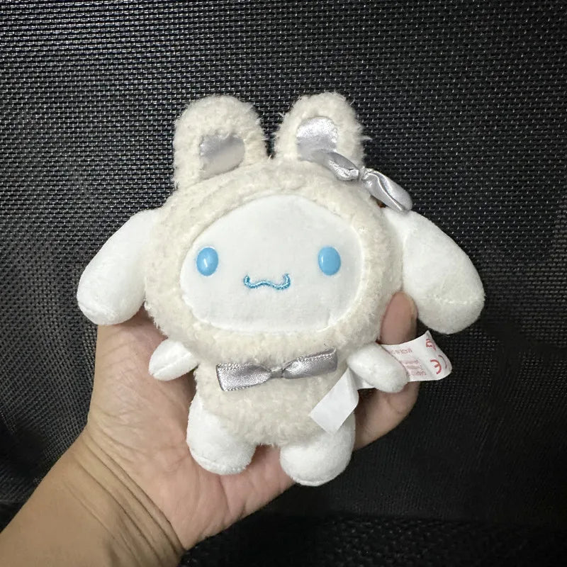 Sanrio Kuromi My Melody Plush Toys Kawaii Cartoon Cinnamoroll Keychain Doll Decoration Backpack Pendant Children's Birthday Gift