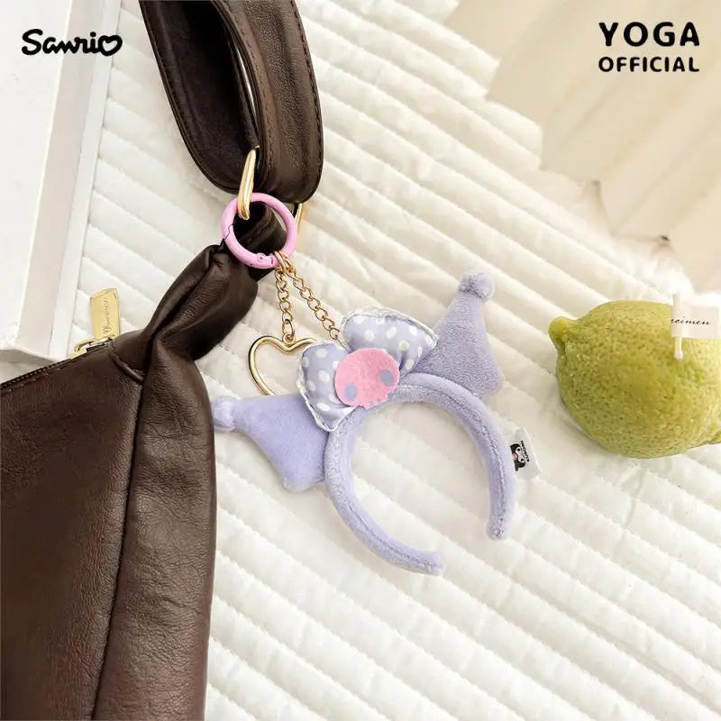 Kawaii Sanrio Kuromi My Melody Plush Toys Headband Backpack Pendant Cute Cartoon Decoration Keychain Girl Birthday Creative Gift
