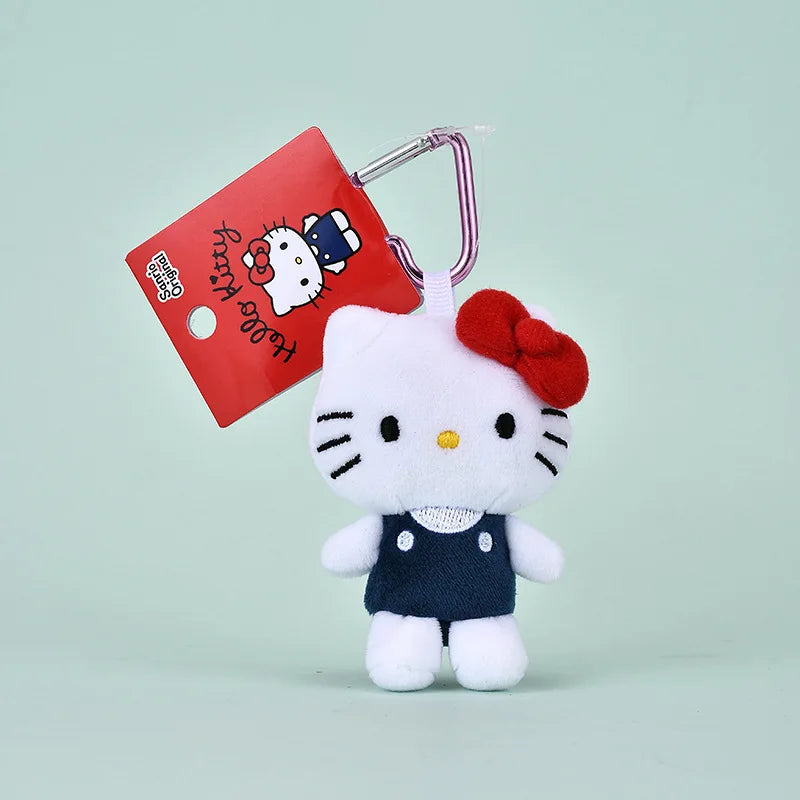 8cm Sanrios Hello Kitty plush keychains Kuromi My Sweet Piano Bag Charm Cinnamoroll mini MY Melody bag Pendant Decoration Gift