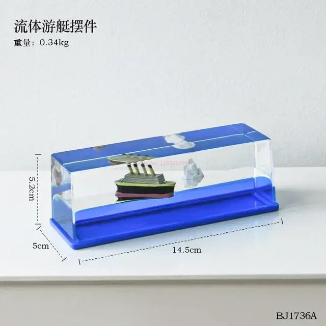 One Piece Figure 3d Ship Fluid Drift Bottle Thousand Sunny Ship Going Merry Boat Floating Boat Decor Customized Anime Toy Gif