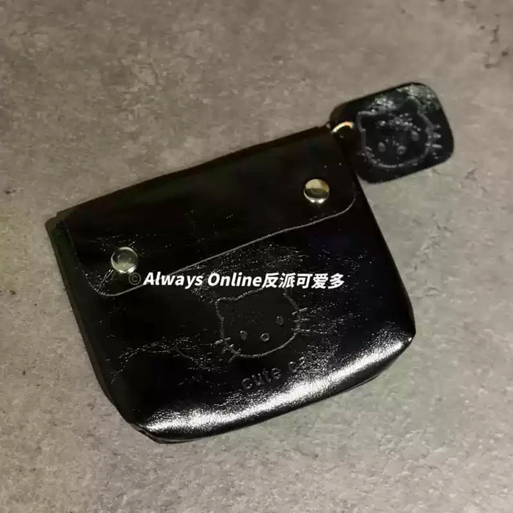 Sanrio Hello Kitty Classic Coin Purse Cortex Short Wallet Storage Bag Anime Peripheral Id Set Storage Bag Student Wallet Gifts