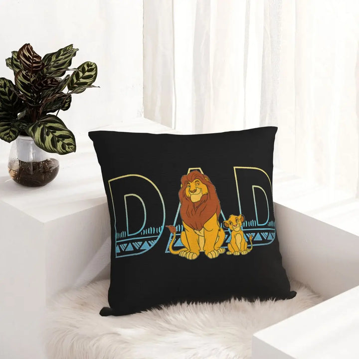 The Lion King Simba Mufasa Dad Pillowcase Polyester Cushion Cover Decorative Pillow Case Cover Home Square 45X45cm