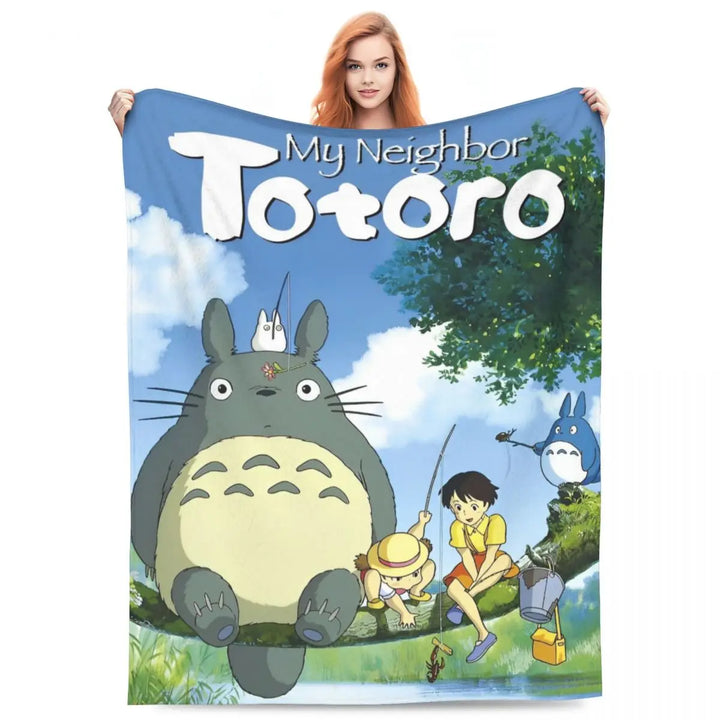 Cartoon Funny Cute T-Totoros Blanket Coral Fleece Plush  Soft Throw Blankets for Car Sofa Couch Bed Rug