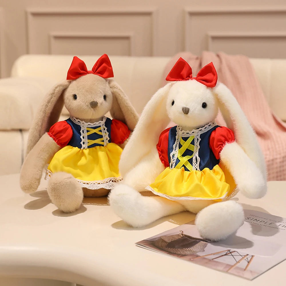 Garden Rabbit Plush Toys In Floral Dresses Princess Bunny Wearing Bows Kawaii Birthday Presents Christmas Gifts For Girl Friend