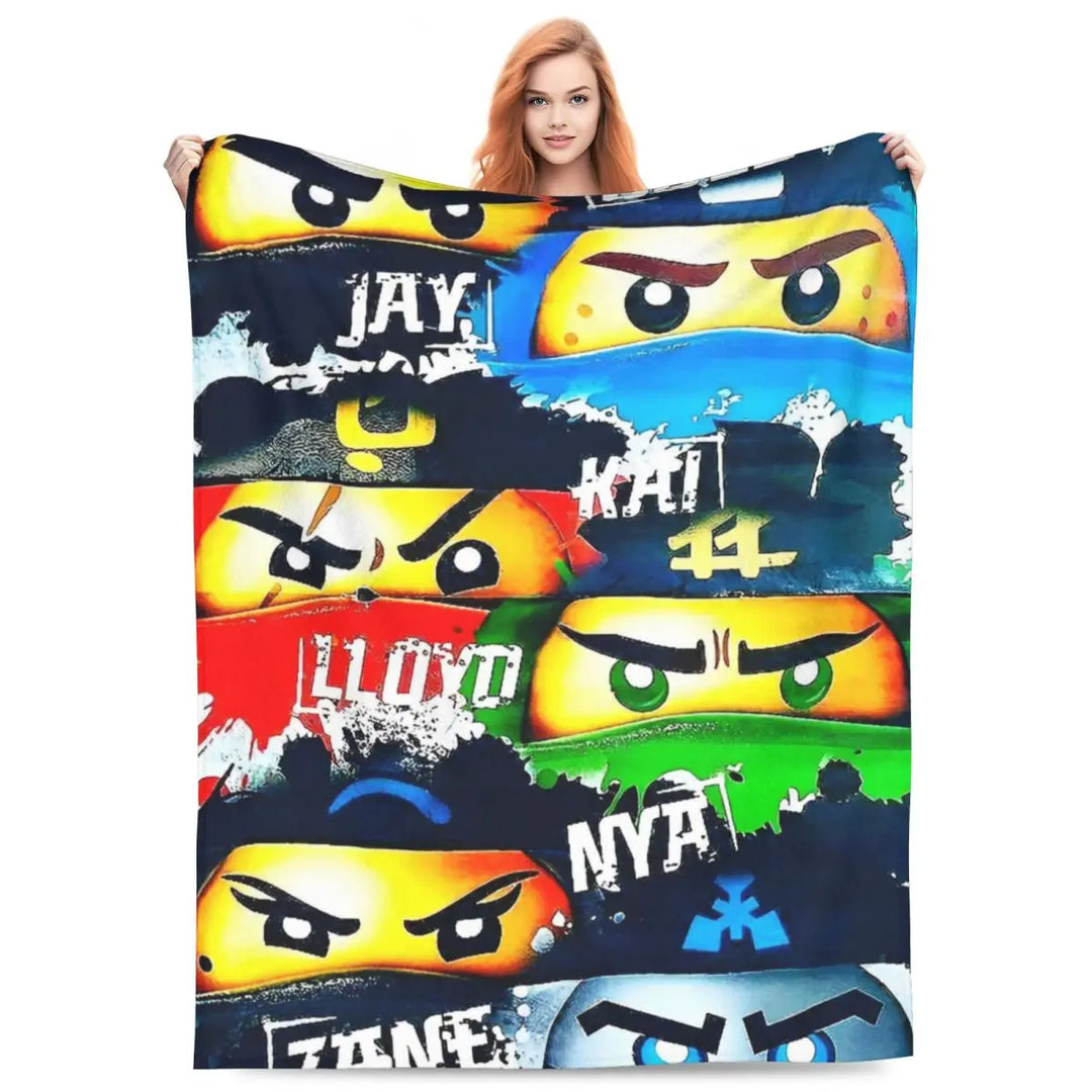 N-ninjagos Knitted Blankets Coral Fleece Plush Super Soft Throw Blankets for Bed Bed Rug