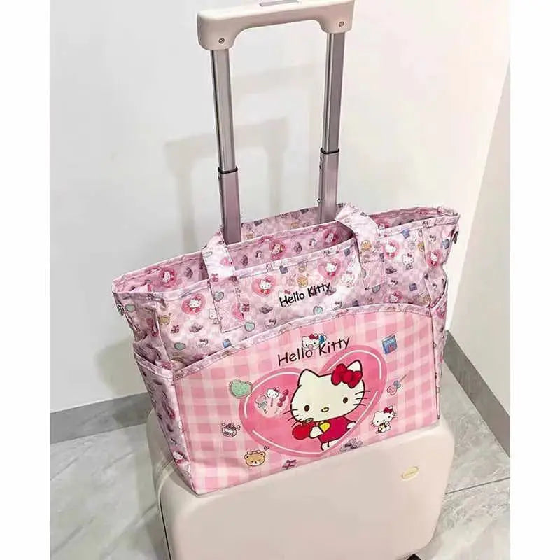 In Stock Hello Kitty Summer Series Cute Girl Handbag Makeup Storage Bag Shoulder Bag Gifts Canvas Bag Casual Versatile