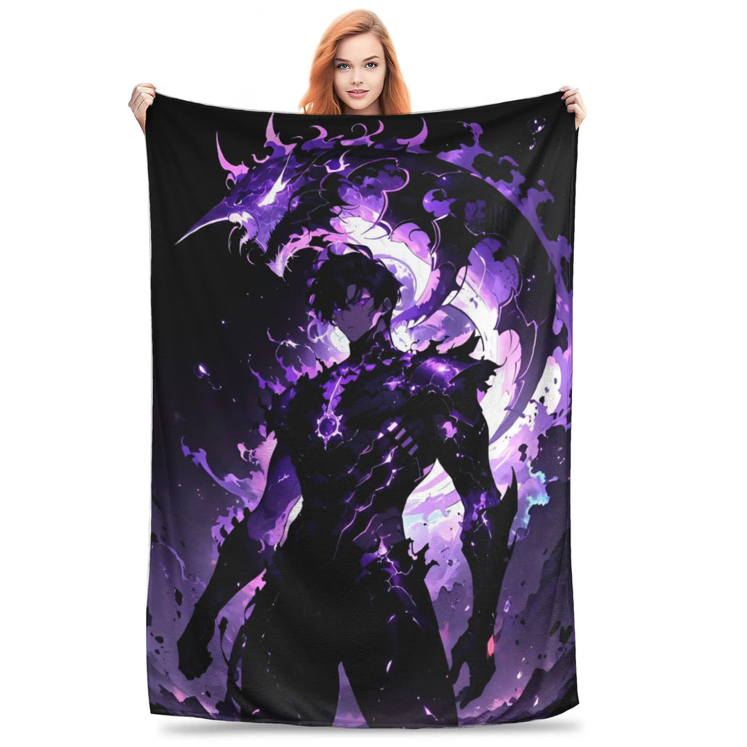 Solo S-ung Jin-woo Leveling Flannel Blanket Anime Novelty Throw Blankets for Home Hotel Sofa  200x150cm Quilt