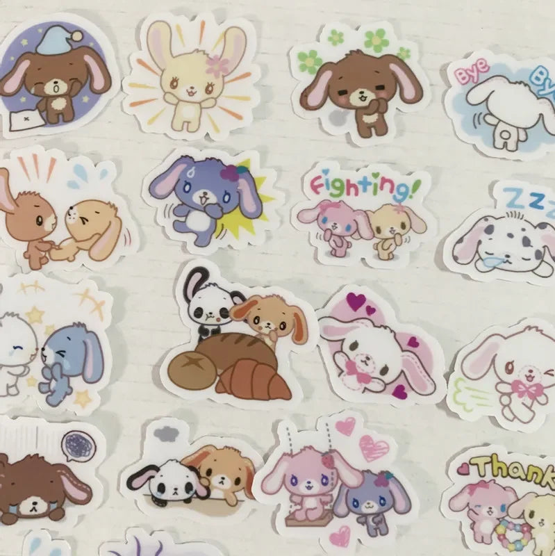 Transparent Sugarbunnies Stickers 40 Pieces Set Cartoon Anime Rabbit Kawaii Cute Sticker Mobile Phone Book Decor