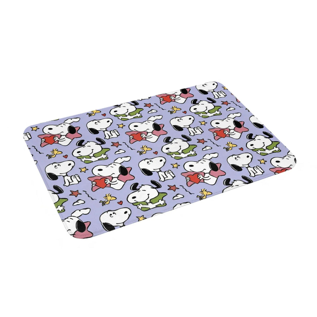 Snoopy Woodstock Bathroom Rugs Mat Extra Soft and Absorbent Cartoon Bath Rugs Mats Carpet Non-Slip for Kitchen Shower