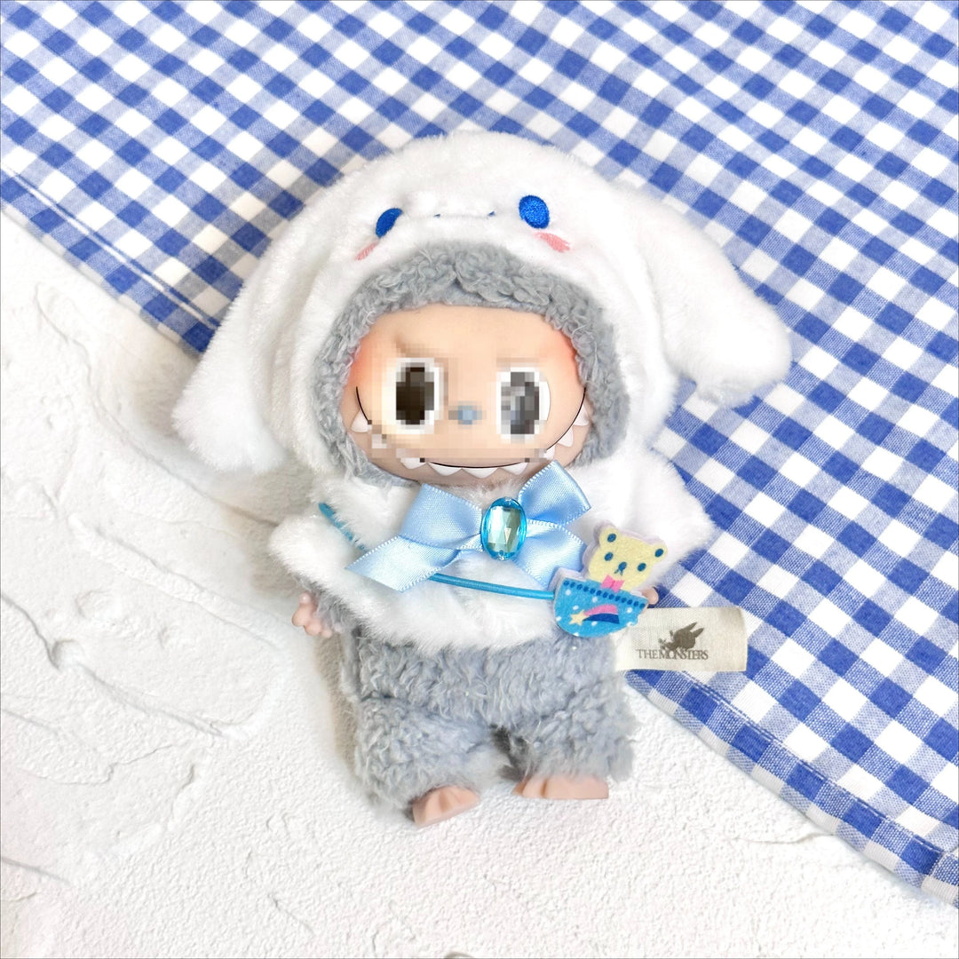 15cm kawaii Sanrio Plush Doll'S Clothes Cape Skirt Suit Cloak Set Accessories for labubu Outfit Clothing Kuromi Hat Accessory