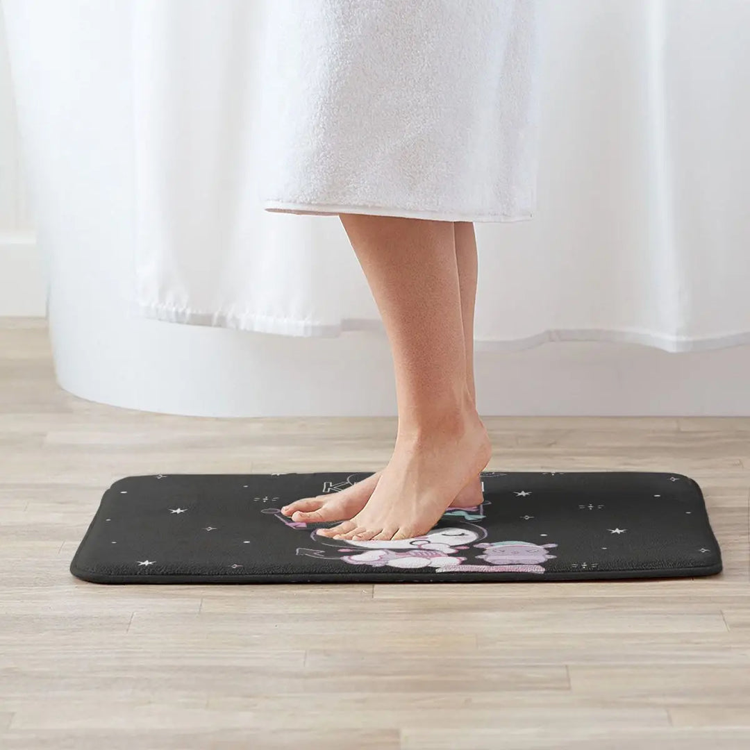 Kuromi Cheeky But Charming Merch Memory Foam Bath Mat Rug Non-Slip Water Absorption Bathroom Floor Rugs Carpet For Door Doormat