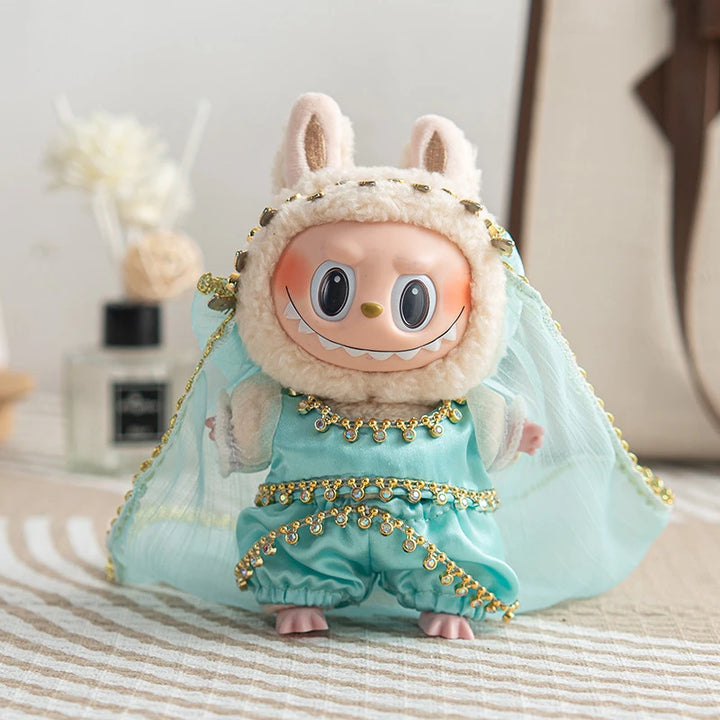 1st 2nd 3rd Gen Labubu Outfit Colorful Themed Animal Outfits Set: Western Pink Dress Brown Christmas Reindeer Pink Crab Fuchsia