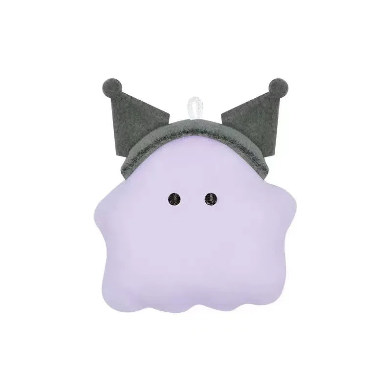 Sanrio Kawaii Kuromi My Melody Cartoon Halloween Bean Eye Ghost Plush Toy Cinnamoroll Keychain Bag Pendant Friends Festival Gift