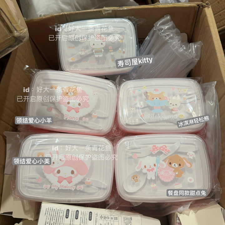 Genuine Sanrio My Melody Lunch Box Cartoon Cute Crisper Lunch Box Portable Fruit Box Student Lunch Box Girls Gifts