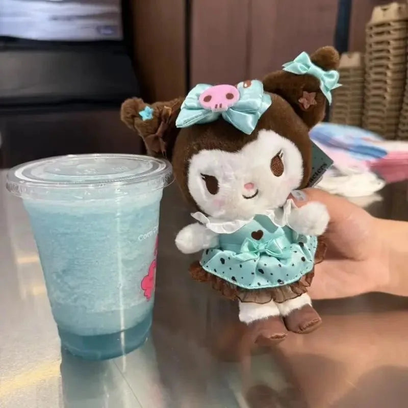 Sanrio My Melody Hello Kitty Plush Toys mint chocolate series kuromi Keychain Bag Pendant Soft Stuffed Doll Accessories Gift