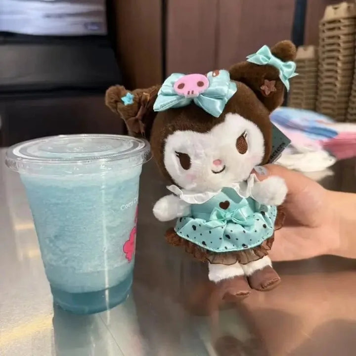 Sanrio My Melody Hello Kitty Plush Toys mint chocolate series kuromi Keychain Bag Pendant Soft Stuffed Doll Accessories Gift