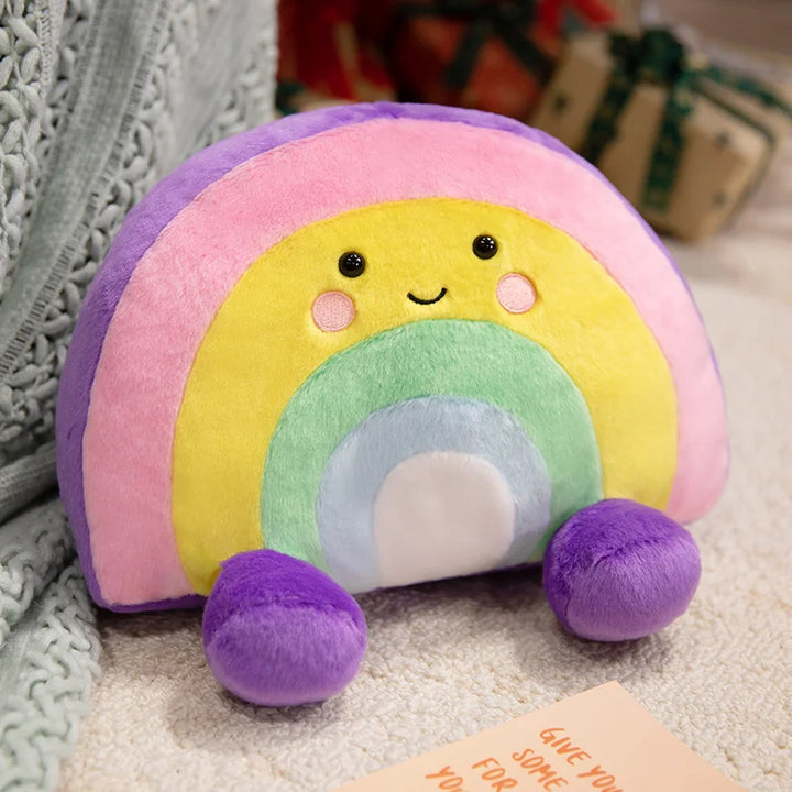 Cute Sun Cloud Plushies Toy Pillow Kawaii Stuffed Fluffy Rainbow Cushion Keychain Home Bag Decor Small Pendant Kids Toy
