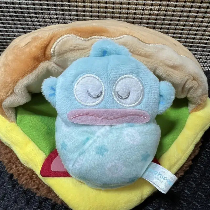 Sanrio Kawaii My Melody Cinnamoroll Japanese Cartoon Hangyodon Baby Sleeping Bag Fish Plush Toys Backpack Pendant Keychain Gift