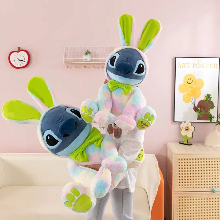 30/80CM Disney Lilo & Stitch Plush Doll Cartoon Toy Cute Kawaii Anime Stuffed Rabbit Ears Stich Soft Plushie Kids Birthday Gifts