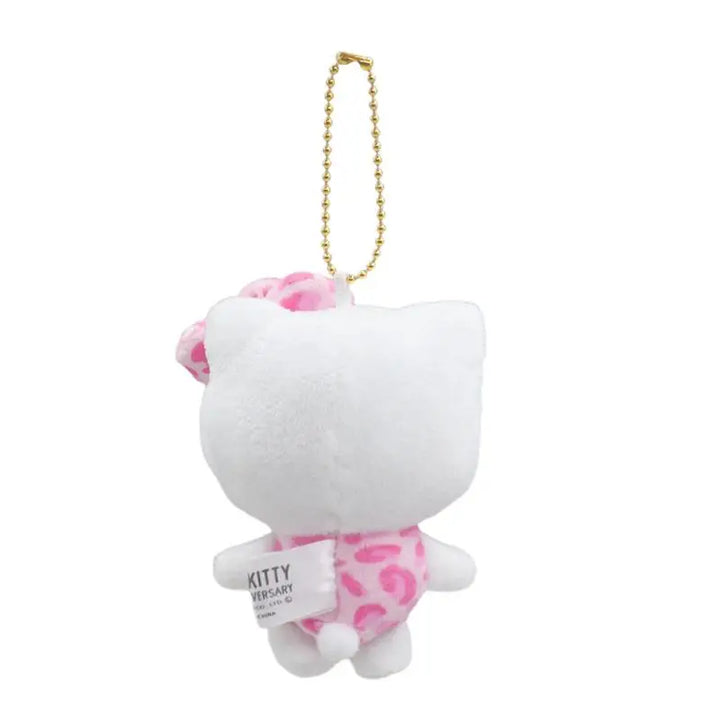 Sanrio Hello Kitty Japanese Cute Cartoon Leopard Pattern Plush Toys Kawaii Keychain Girl Heart Gift Backpack Pendant Accessories