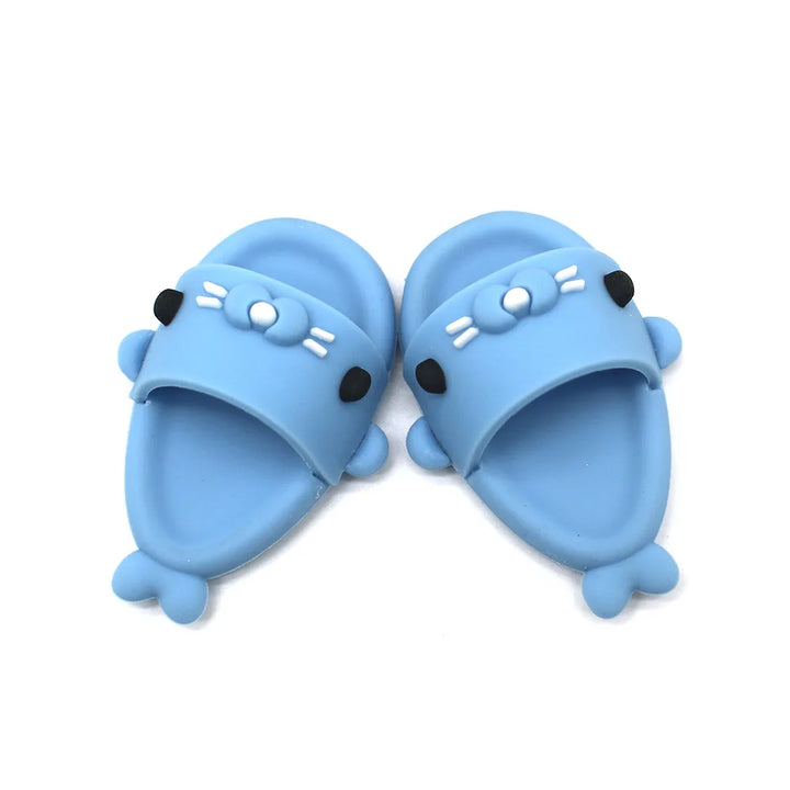 17cm Labubu Cute Shark Slippers for Blythe doll, 1/8BJD, 17cm Vinyl Dolls Korea Kpop Exo DIY Girls Gift Labubu Doll Accessories