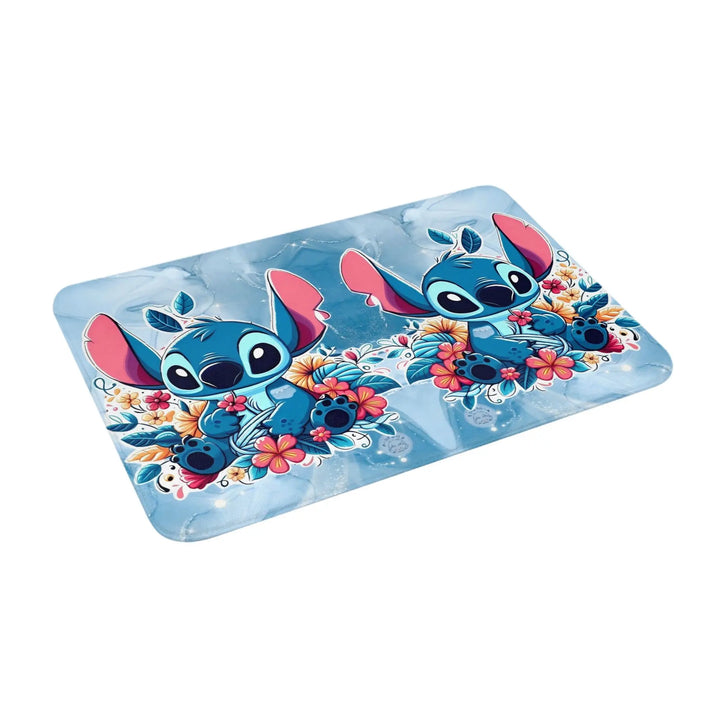 Cartoon Stitch and Angel Bathroom Rugs Mat Extra Soft and Absorbent  Bath Rugs Mats Carpet Non-Slip for Shower Tub