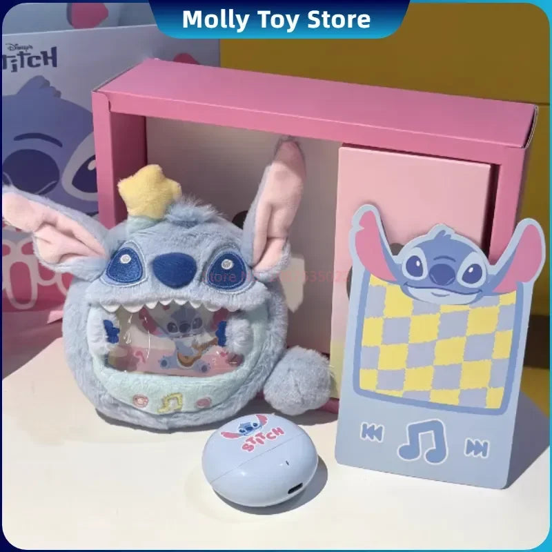 Martube Genuine Lilo & Stitch Bluetooth Earphones 5.4 Wireless Waterproof Semi-In-Ear Type Earphones With Cover Kids Gifts