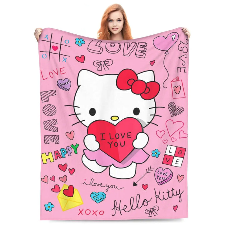 Hello Kitty Zodiac Aquarius Fuzzy Blankets Customized Throw Blanket for Home Hotel Sofa 200x150cm Bedspreads