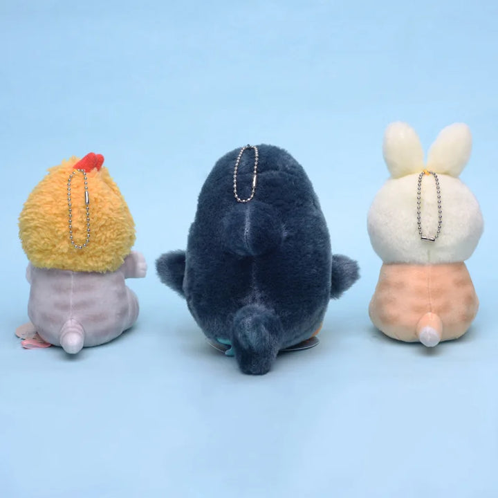 Japanese Cute Mofusand Cross Dressing Shark Rabbit Tempura Fried Shrimp Cat Plush Toys Kawaii Backpack Pendant Keychain Boy Gift