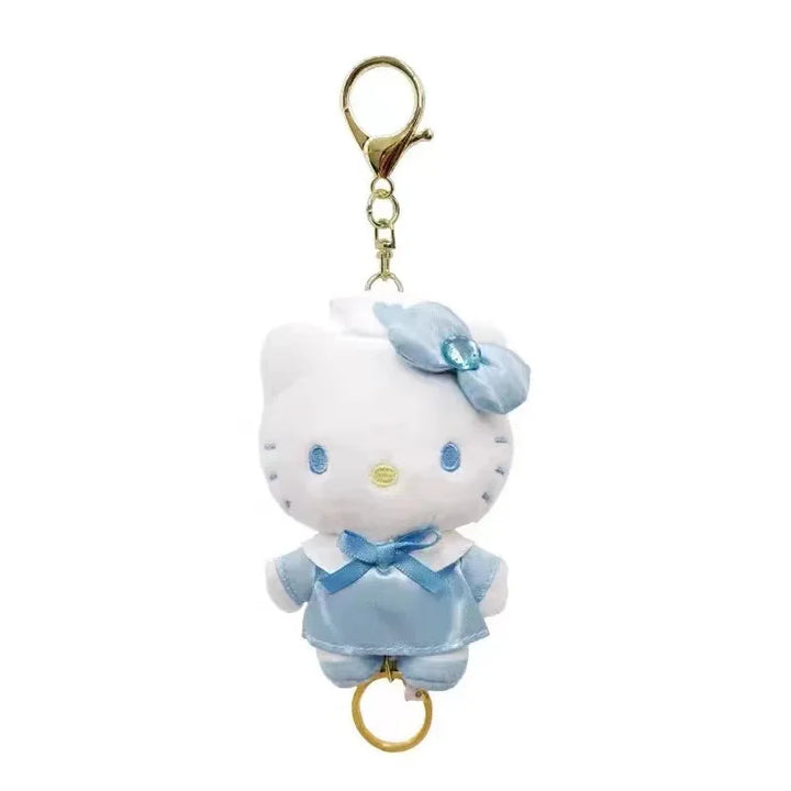 Sanrio Hello Kitty Angel Nurse Plush Toys Kawaii Telescopic Keychain Backpack Pendant Accessories Girls Festival Theme Gifts