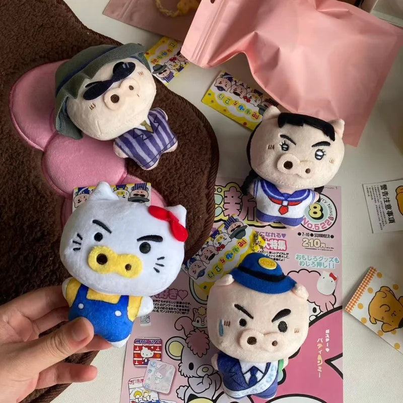 New cartoon Crayon Shin-chan Pendant Plush Doll Pig Saemon  Kitty Backpack Pendant Cartoon stereo Saemon pig Bag cham kid gift