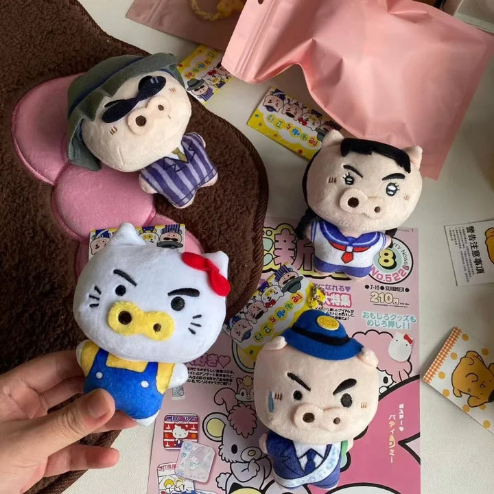 New cartoon Crayon Shin-chan Pendant Plush Doll Pig Saemon  Kitty Backpack Pendant Cartoon stereo Saemon pig Bag cham kid gift