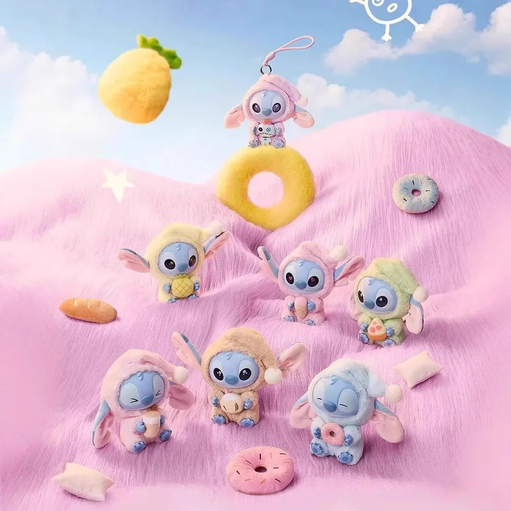 New Miniso Disney Stitch Eat Sleep Series Vinyl Blind Box Pendant Cute Doll Mystery Box Toy Plush Doll Holiday Gifts
