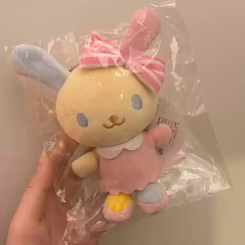 Kawaii Sanrio U-Sa-Ha-Na Rabbit Plush Doll Keychain Girl Bag Pendant Keychains Decoration Cute Doll Pendant Toy Children Gift